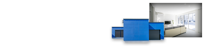 内に開く平屋のガレージハウス