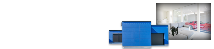 内に開く平屋のガレージハウス